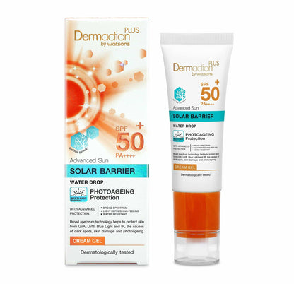 Dermaction Plus by Watsons Advanced Sun Solar Barrier Water Drop Cream Gel SPF 50+ PA+++ 40ml