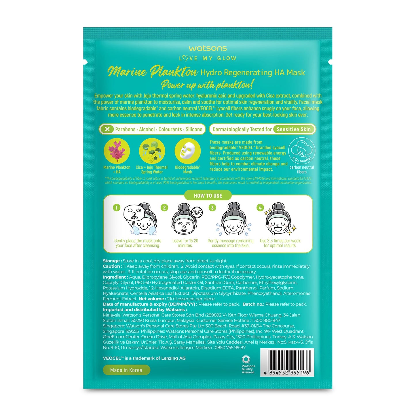 Marine Plankton Hydro Regenerating HA Mask 1pc