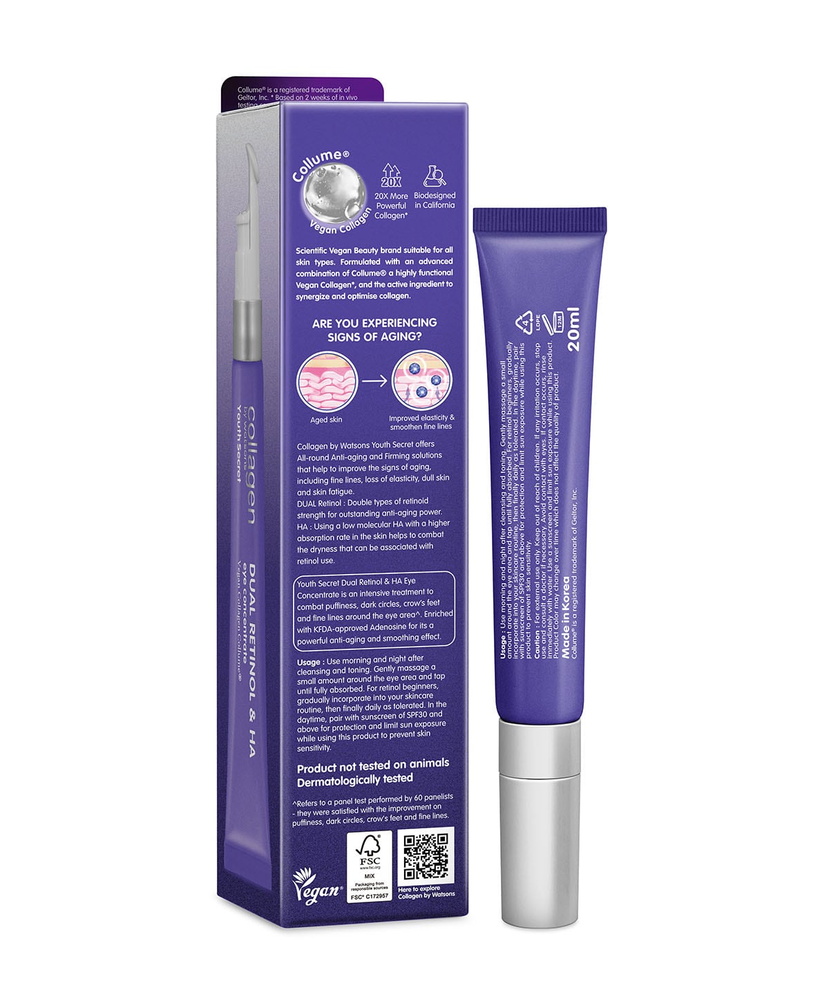 Collagen By Watsons Youth Secret Dual Retinol & HA Eye Concentrate 20ml 20ml