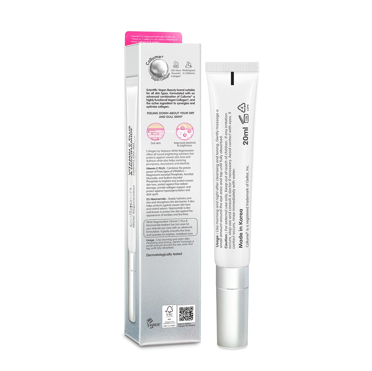 Collagen By Watsons White Regeneration Radiant Eye Gel 20ml