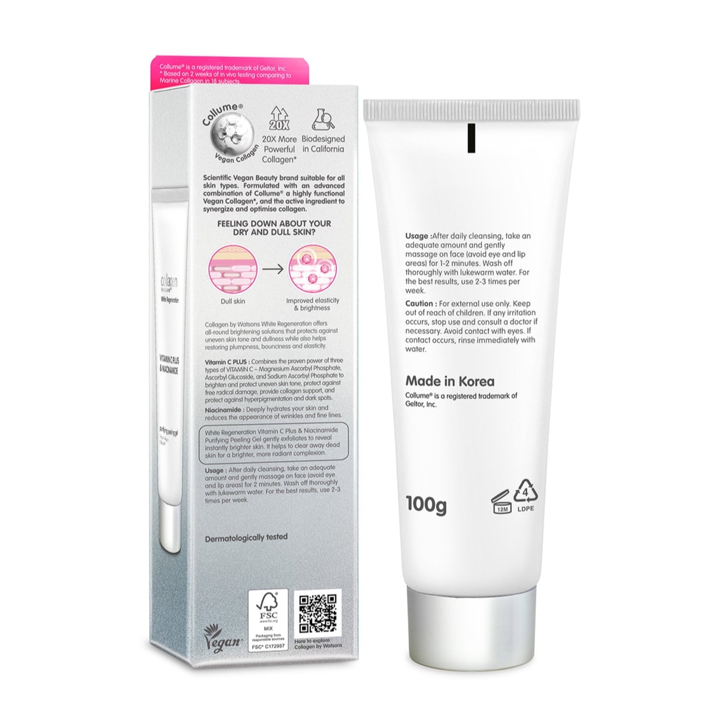 Collagen By Watsons White Regeneration Purifying Peeling Gel 100g