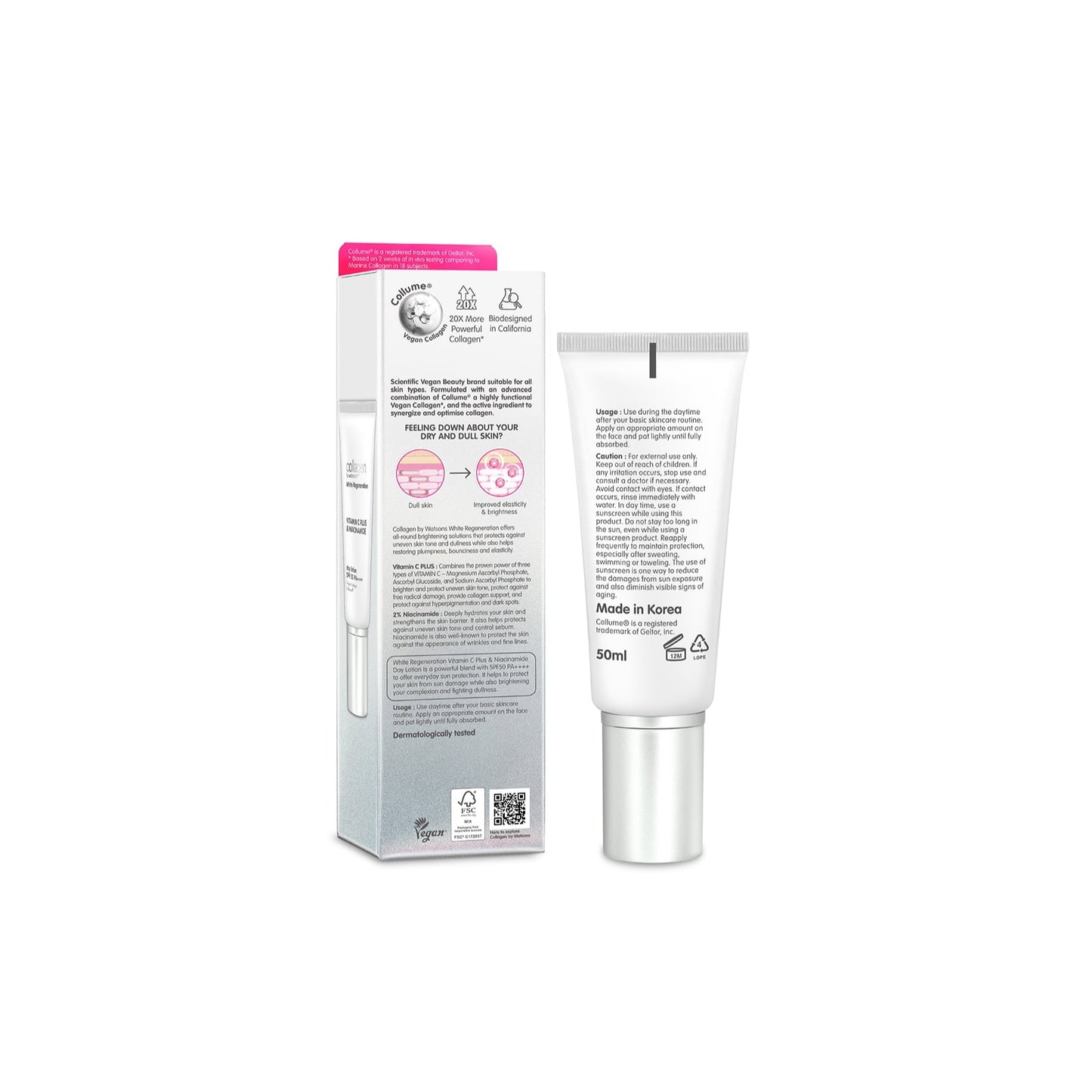 Collagen By Watsons White Regeneration Day Lotion Spf 50 Pa++++