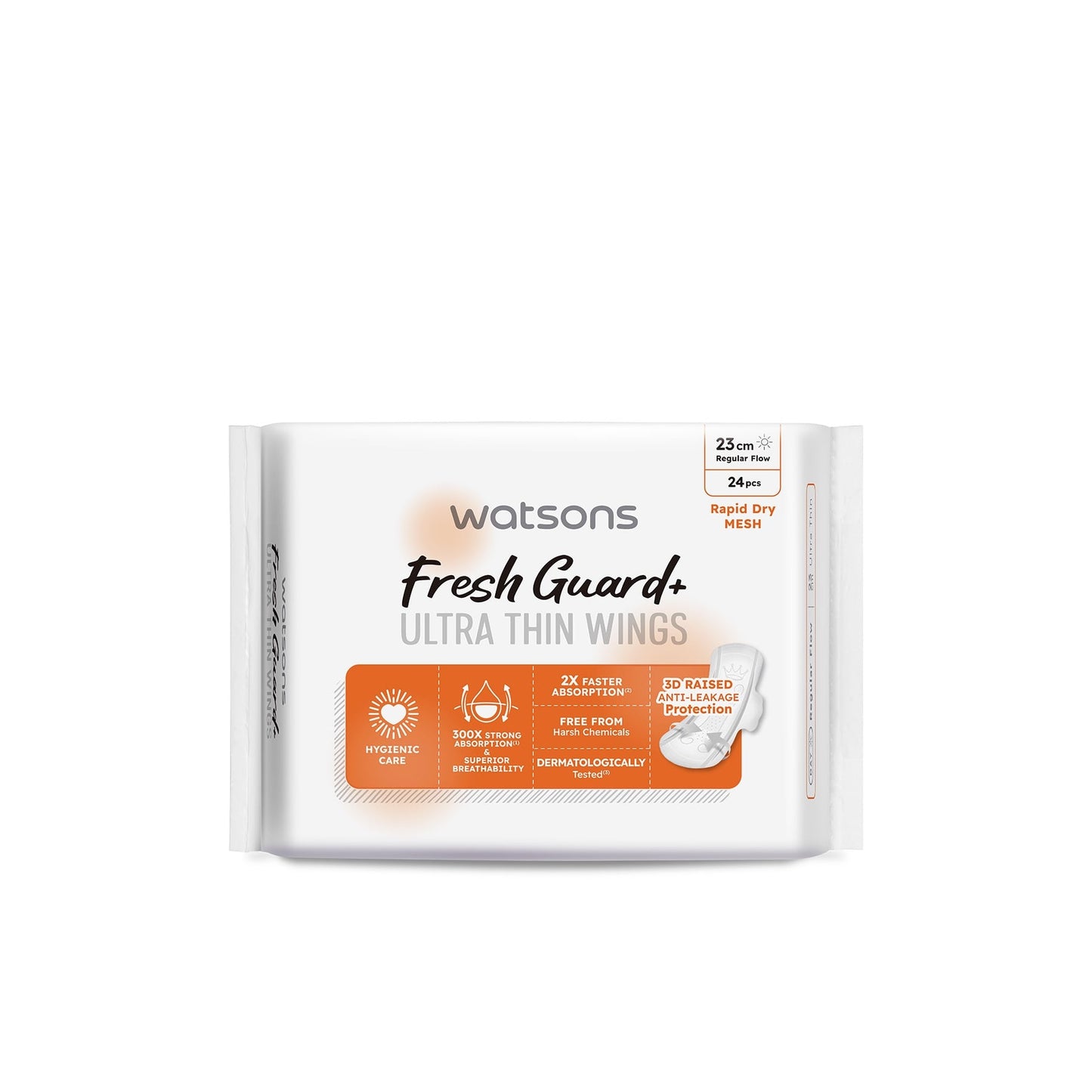 Watsons Fresh Guard+ Ultra Thin Wings (Soft Dry) 23cm 24s