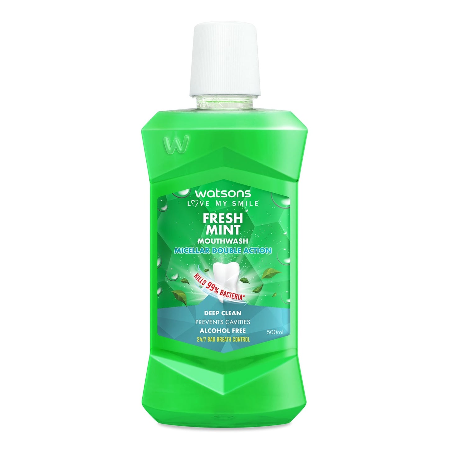 Watsons Fresh Mint Mouthwash 500ml