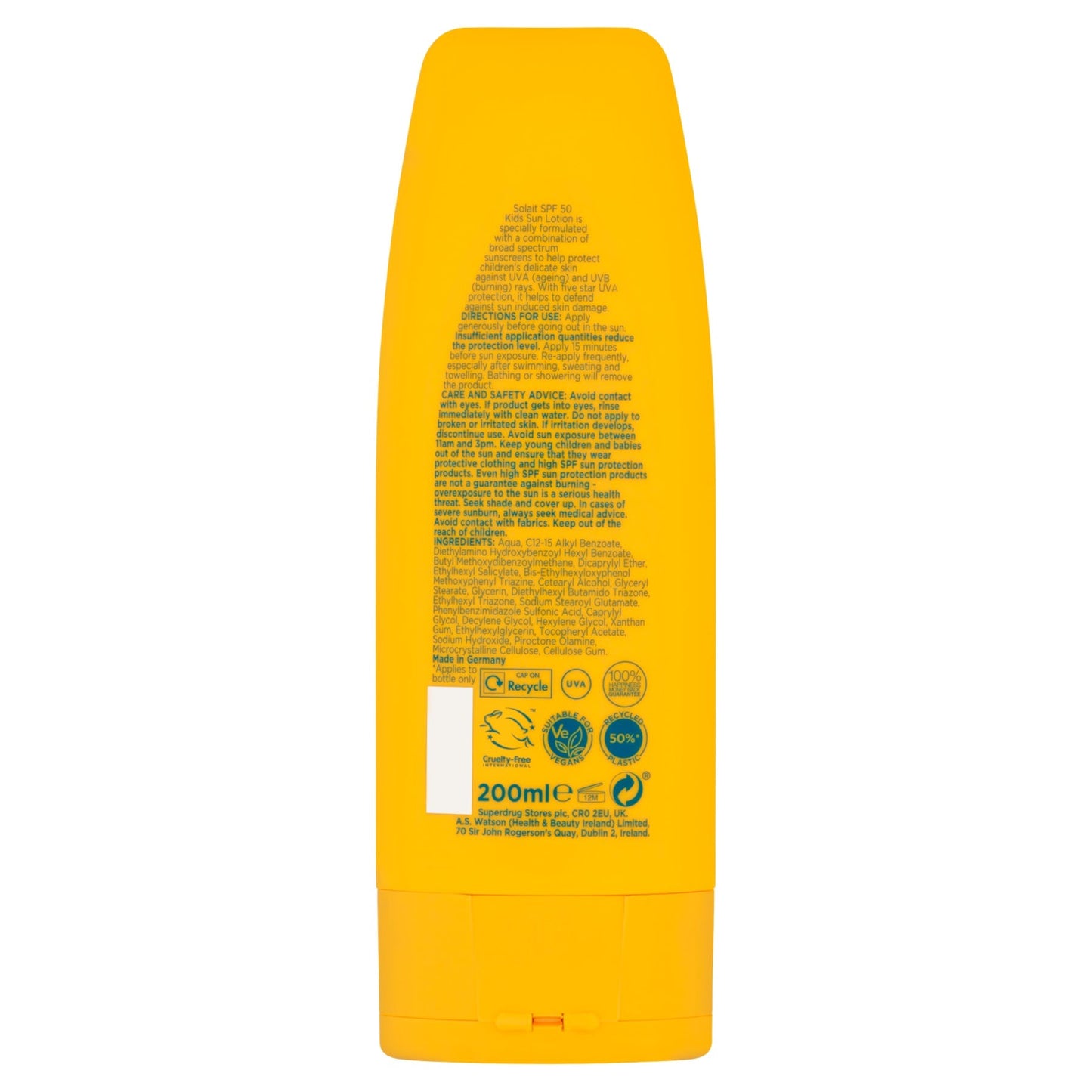 Superdrug Solait Kids Lotion Spf50+ 200ml 833868