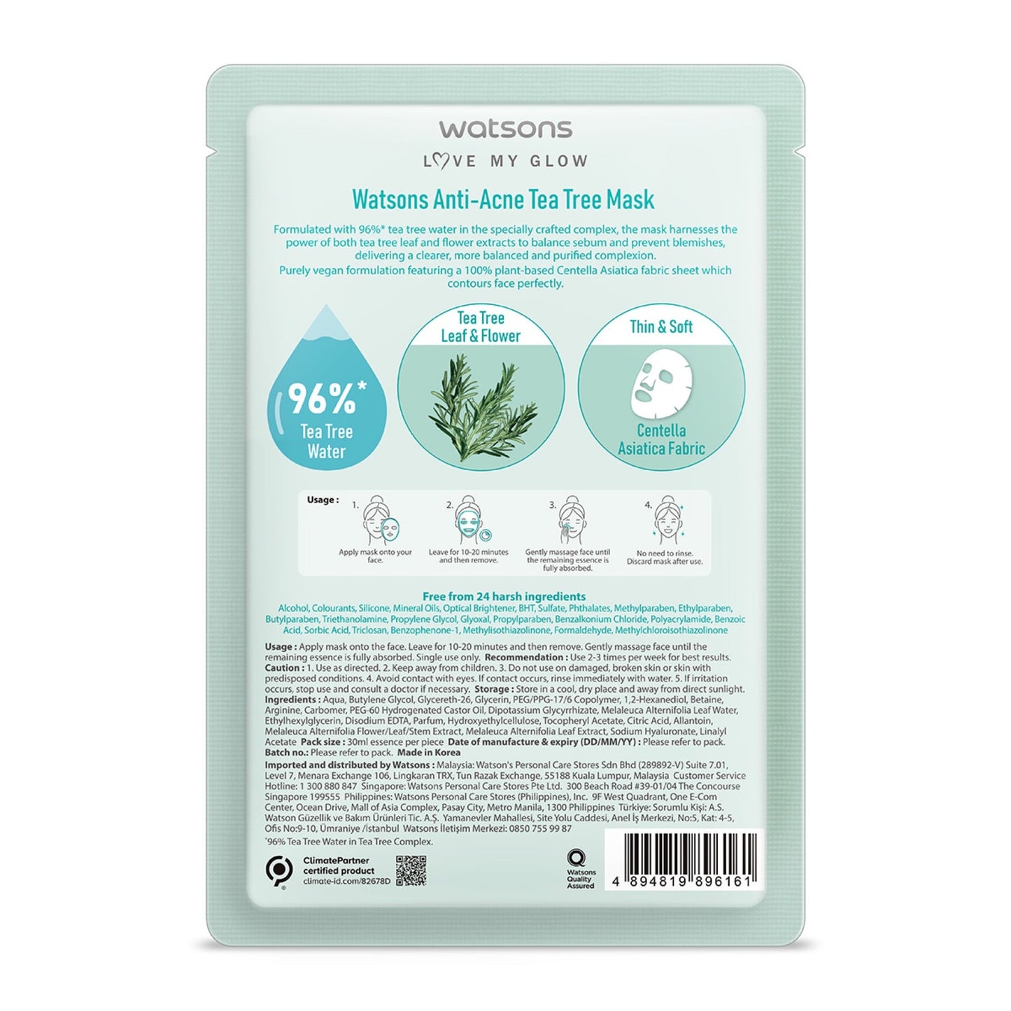 Watsons Anti-Acne Tea Tree Mask 30ml