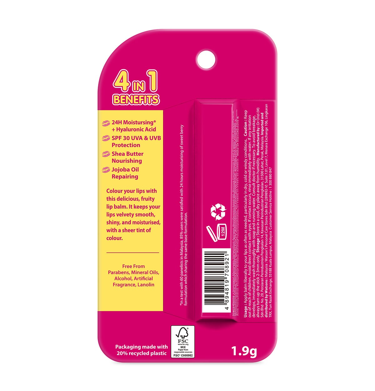 Alia Colored Lip Balm – Strawberry