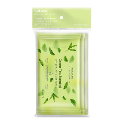 Watsons Green Tea Scented Invigorating Wet Wipes