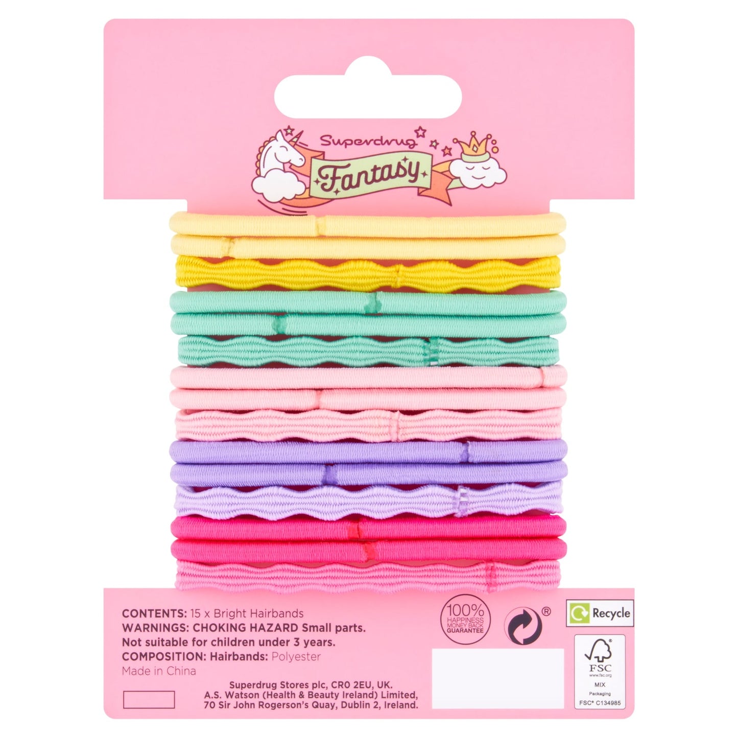 Superdrug Fantasy Hairbands Elastic Bright