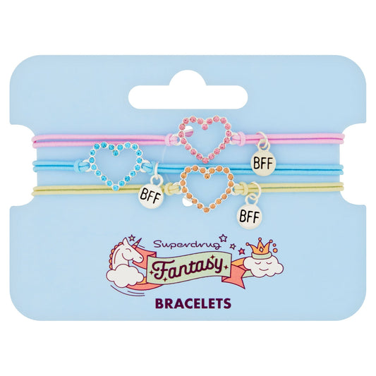 Superdrug Fantasy Bff Love Heart Bracelets X 3