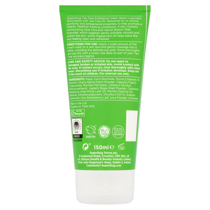 Superdrug Tea Tree Exfoliating Cream Wash 150m