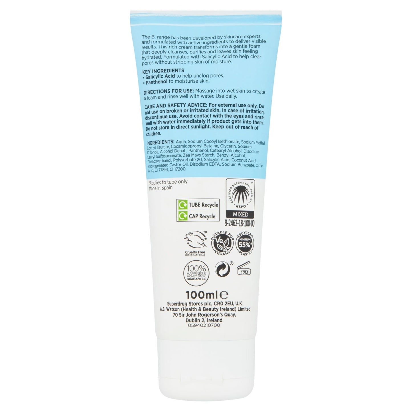 Superdrug B Creamy Foaming Cleanser