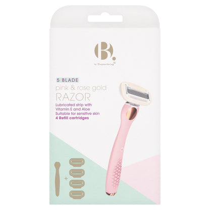 Superdrug B 5 Blade Rose Gold Razr Value Pack