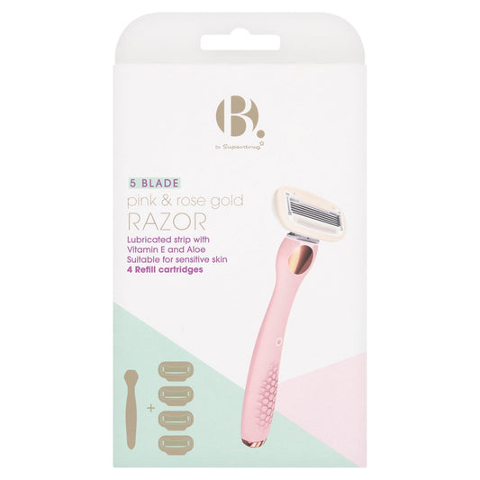 Superdrug B 5 Blade Rose Gold Razr Value Pack