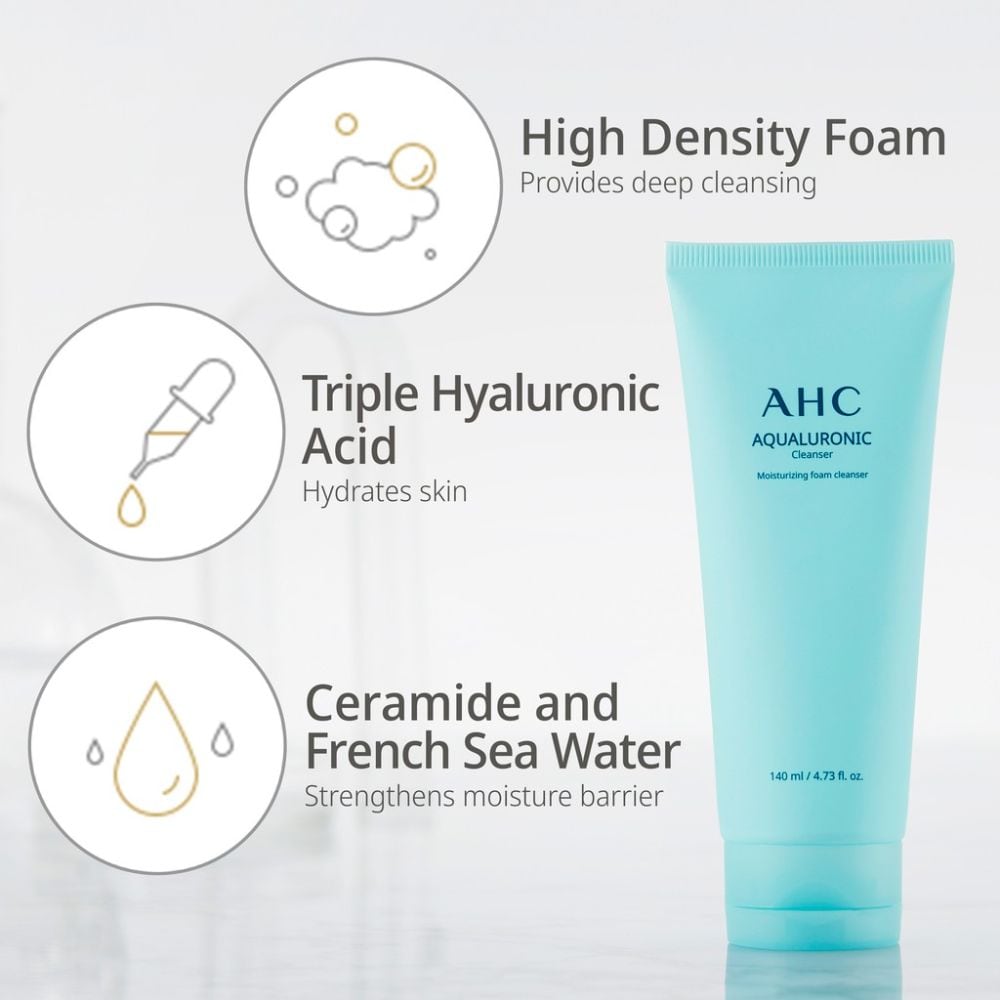 AHC Aqualuronic Facial Foam Cleanser 140ml