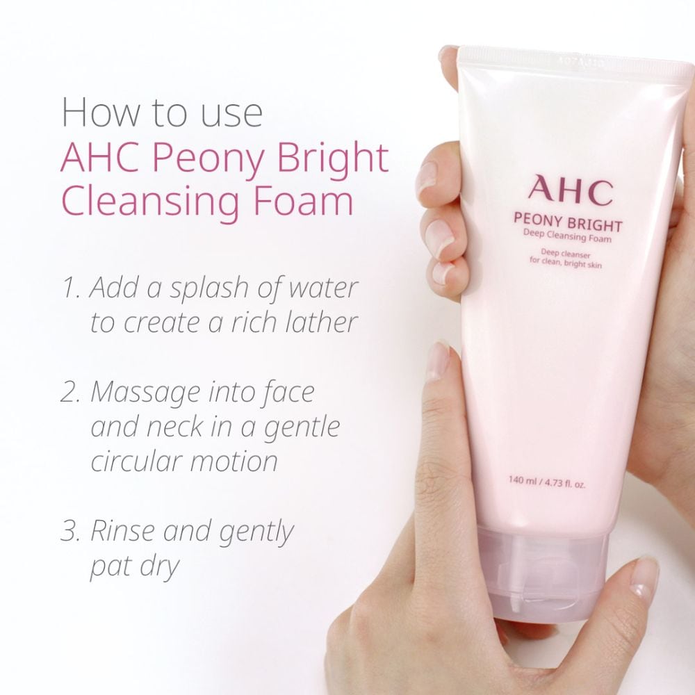 AHC Peony Bright Deep Foam Cleanser 140ml