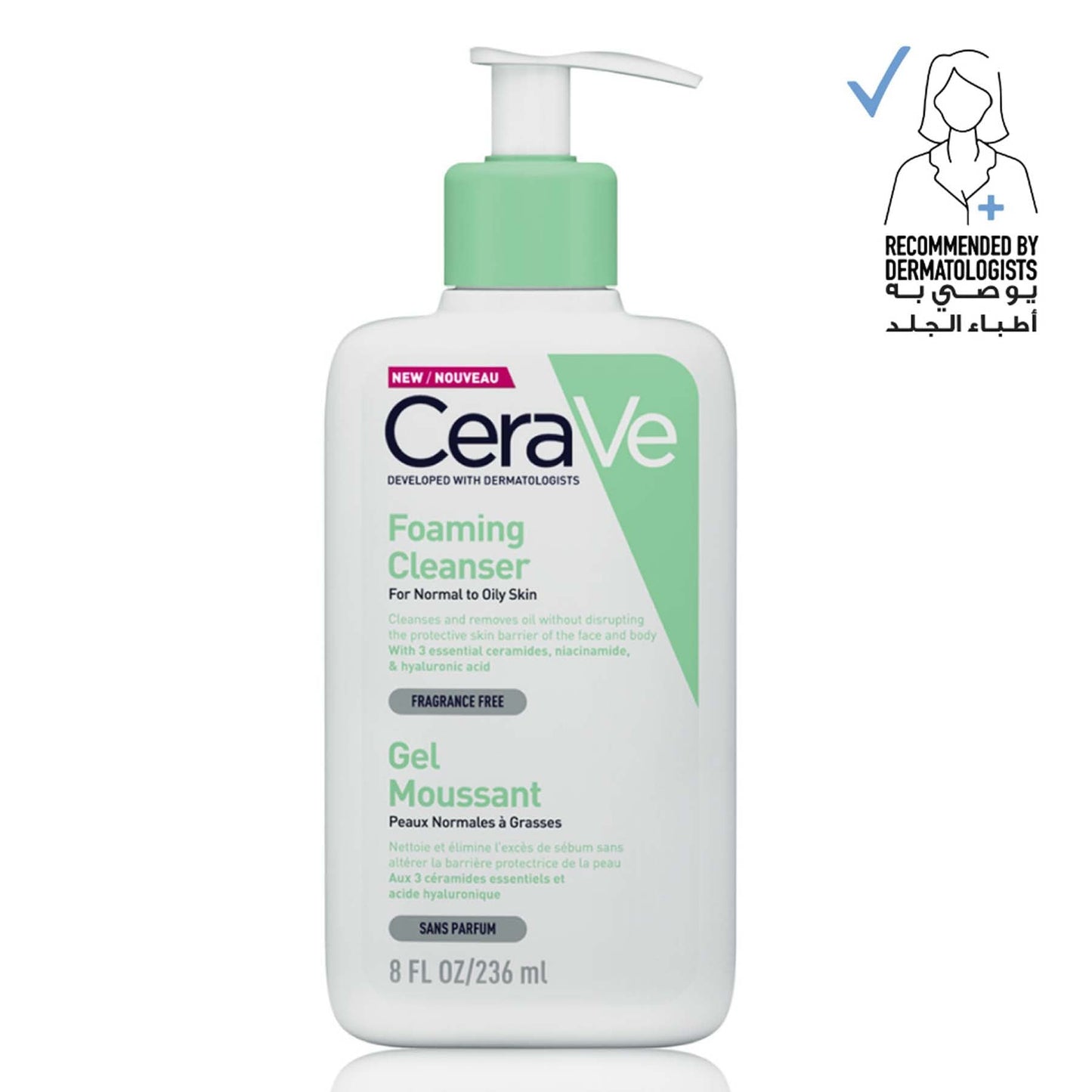 CeraVe Foaming Cleanser for Normal to Oily Skin with Hyaluronic Acid 236ml