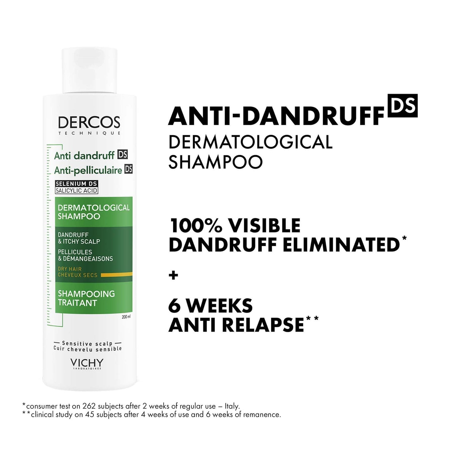 Vichy Dercos Anti-Dandruff Shampoo for Dry Hair 200ml