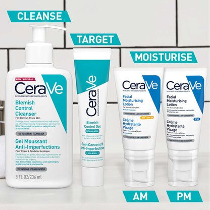 Cerave Blemish Control Cleanser Face Wash for Acne & Blemish Prone Skin With 2% Salicylic Acid, Niacinamide and Ceramides 236 Ml