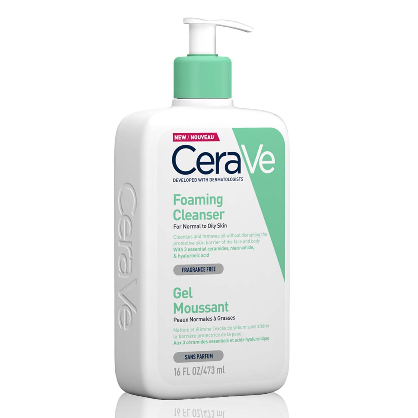 CeraVe Foaming Cleanser for Normal to Oily Skin with Hyaluronic Acid 473ml