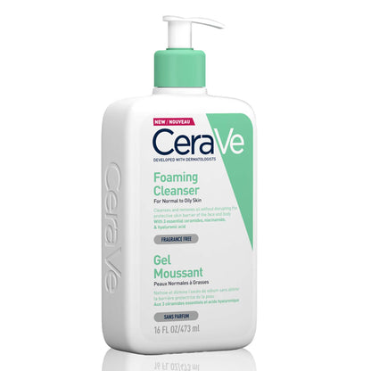 CeraVe Foaming Cleanser for Normal to Oily Skin with Hyaluronic Acid 473ml