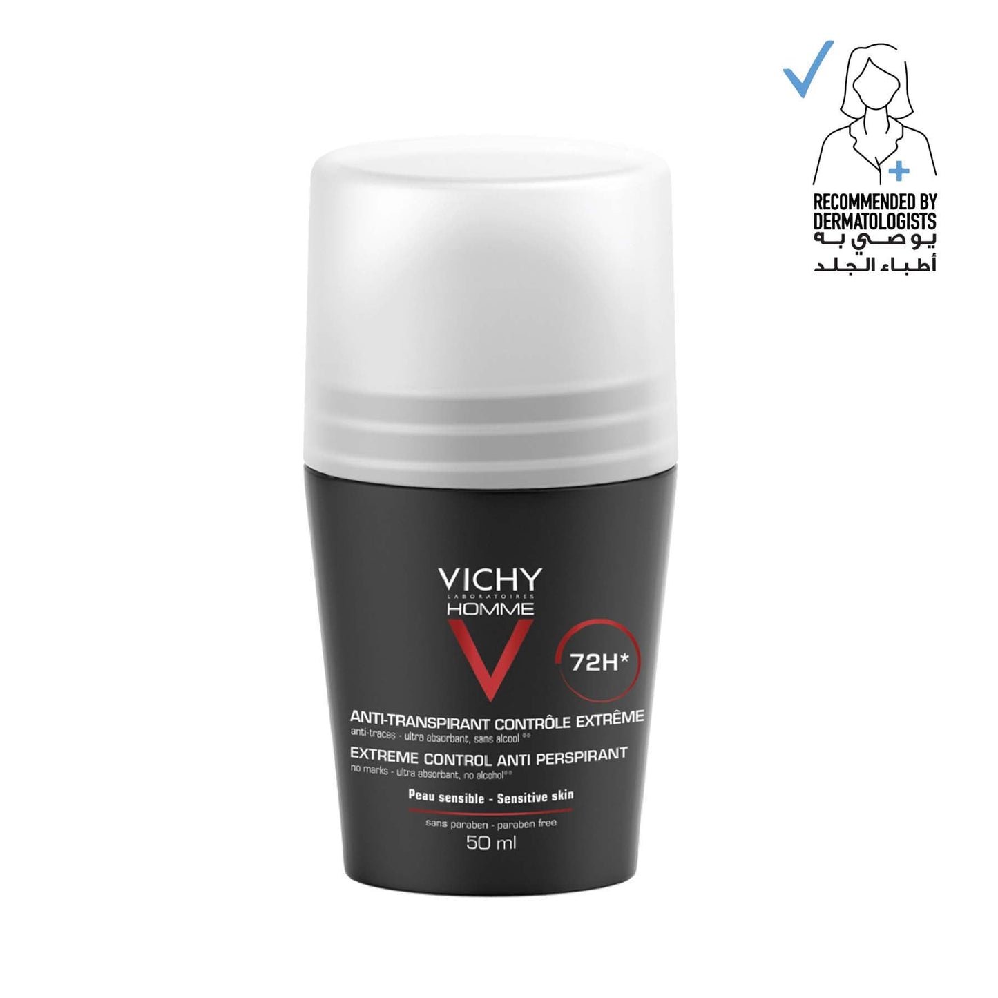 Vichy Homme 72 Hour Deodorant Anti-Perspirant Soothing Effect for Men 50ml