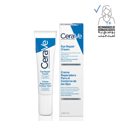 CeraVe Eye Repair Cream for Dark Circles and Puffiness with Hyaluronic Acid 14ml