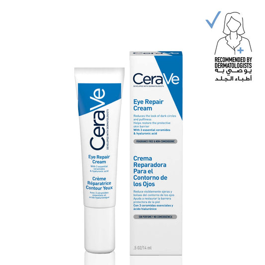 CeraVe Eye Repair Cream for Dark Circles and Puffiness with Hyaluronic Acid 14ml
