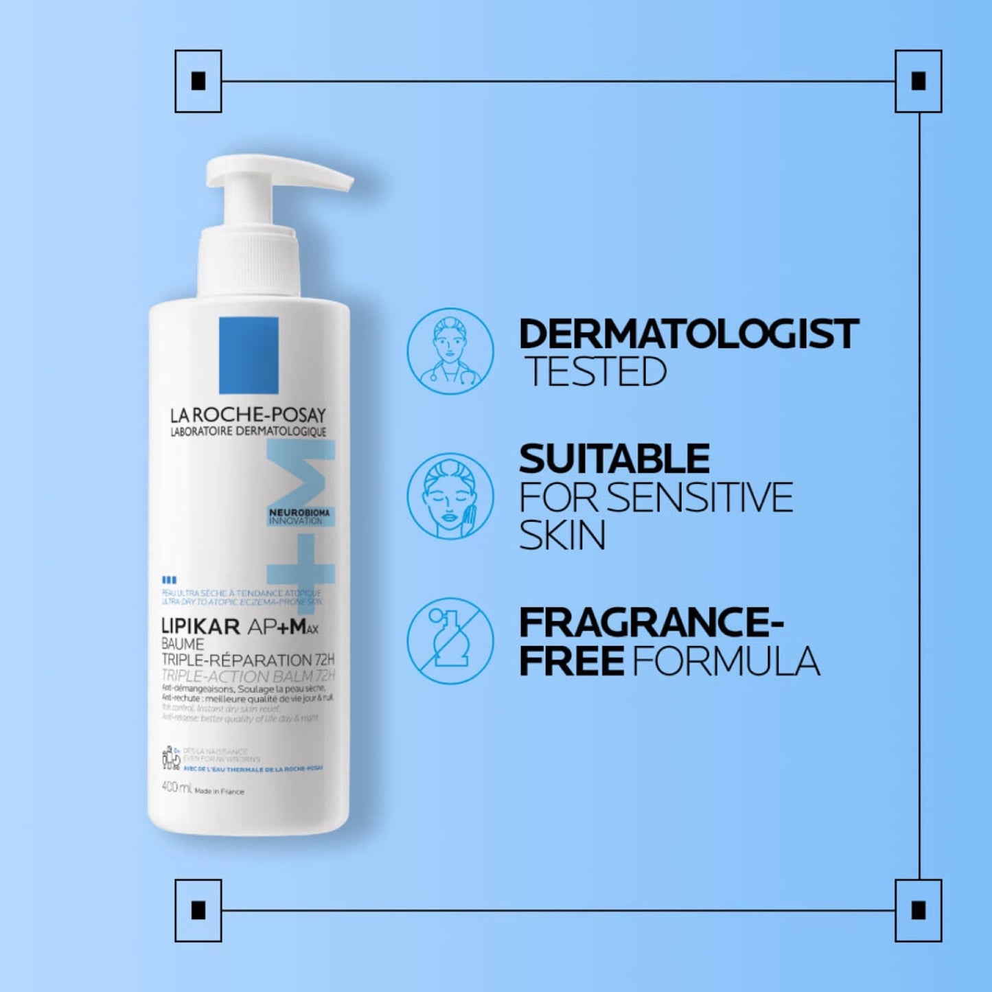 La Roche-posay Lipikar Baume Ap+m Moisturizing for Dry and Eczema-prone Skin 400ml