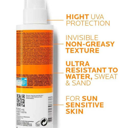 La Roche-Posay Anthelios Invisible Sunscreen Body Spray SPF50+ 200ml