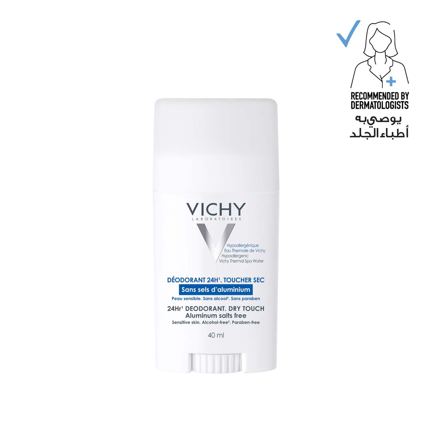 Vichy 24 Hour Mineral Aluminium-Free Deodorant Stick for Sensitive Skin 40ml