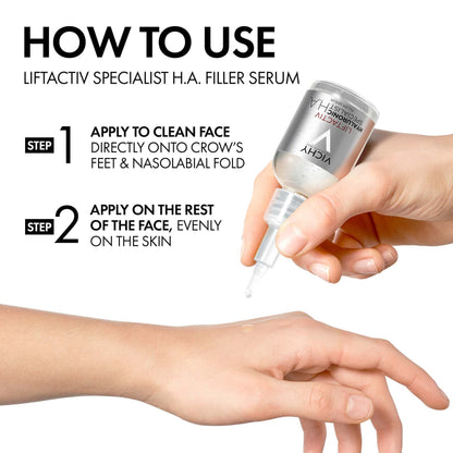 Vichy Liftactiv Supreme HA Filler Hyaluronic Acid Serum to Reduce Wrinkles, Plump & Smooth 30ml