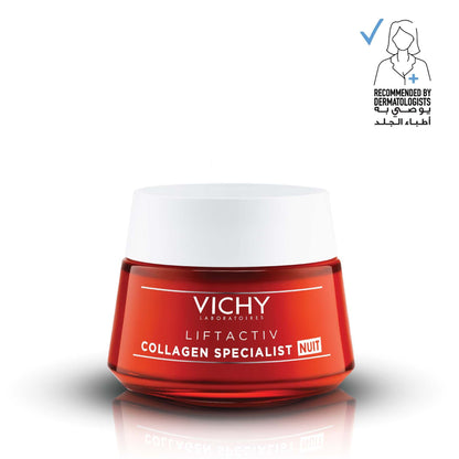Vichy Liftactiv Collagen Specialist Night Cream Anti-Ageing Face Moisturiser 50ml