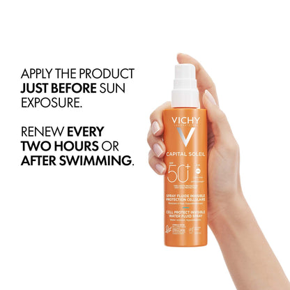 Vichy Capital Soleil Invisible Fluid Sunscreen Spray SPF50+ for Face and Body 200ml