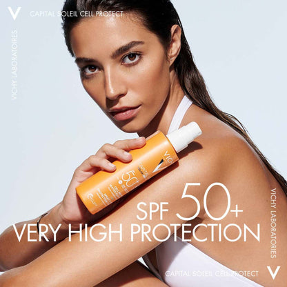Vichy Capital Soleil Invisible Fluid Sunscreen Spray SPF50+ for Face and Body 200ml