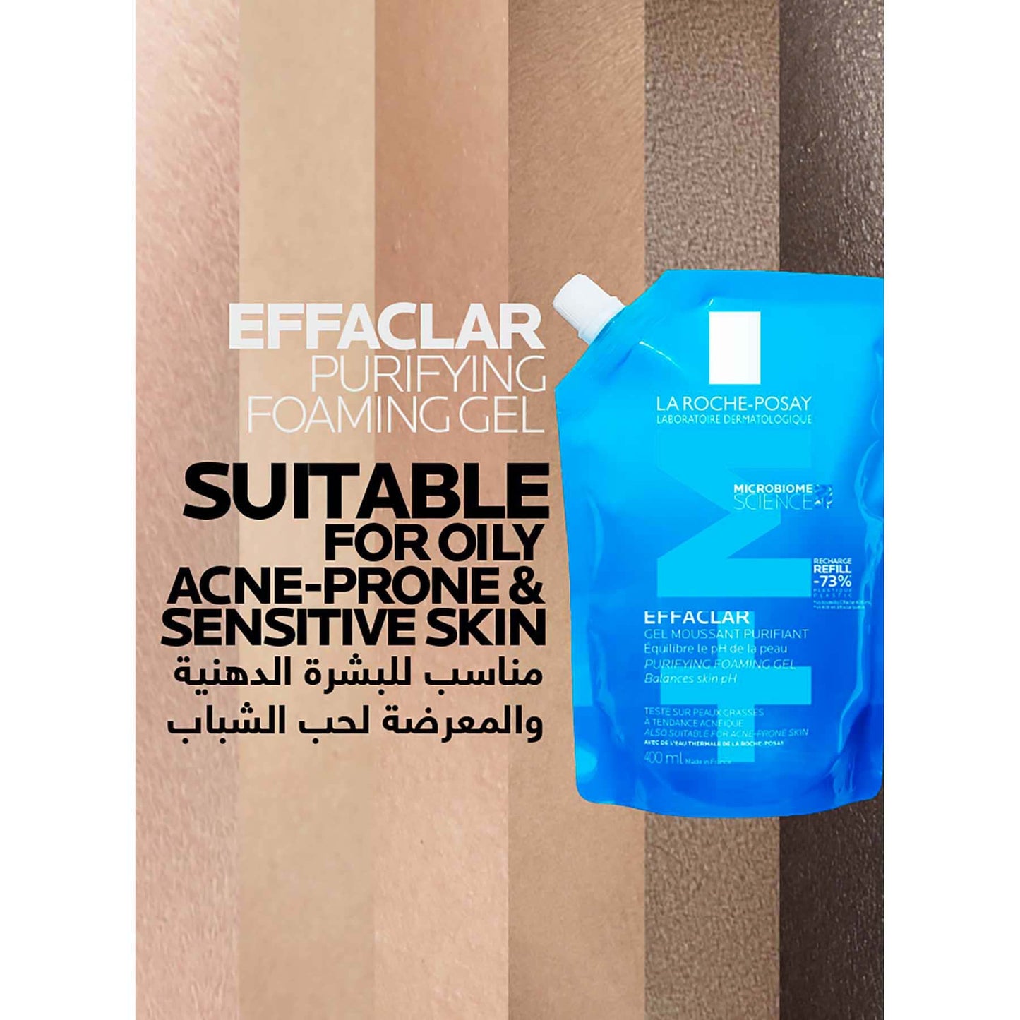 La Roche-Posay Effaclar Acne Purifying Foaming Gel Cleanser for Oily Skin Refill 400ml