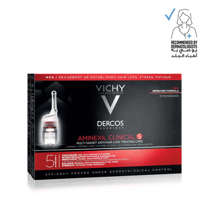 Vichy Dercos Aminexil Clinical 5 Anti-Hair Fall Treatment for Men x21 Doses 6ml