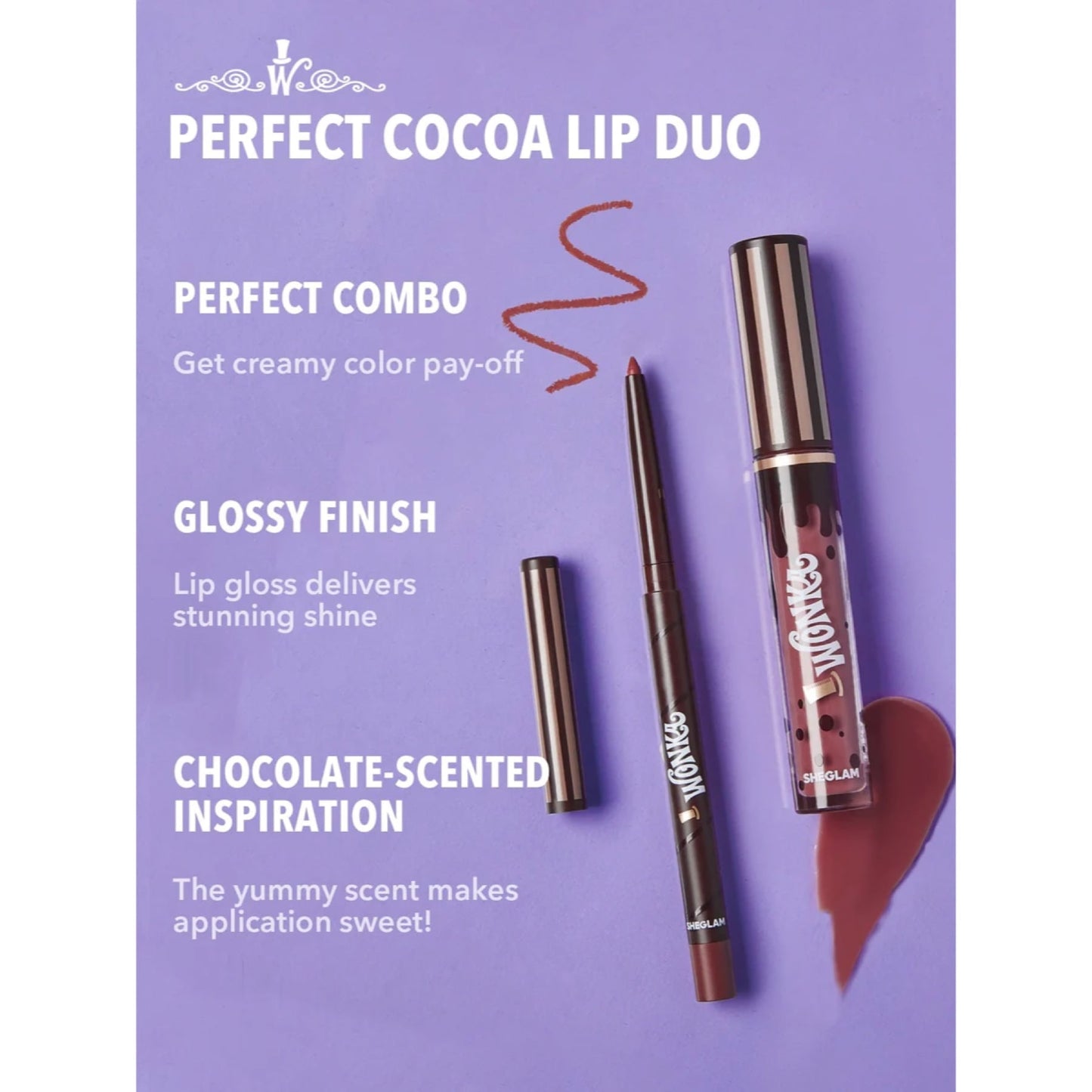Sheglam Willy Wonka Cocoa Kiss Lip Duo