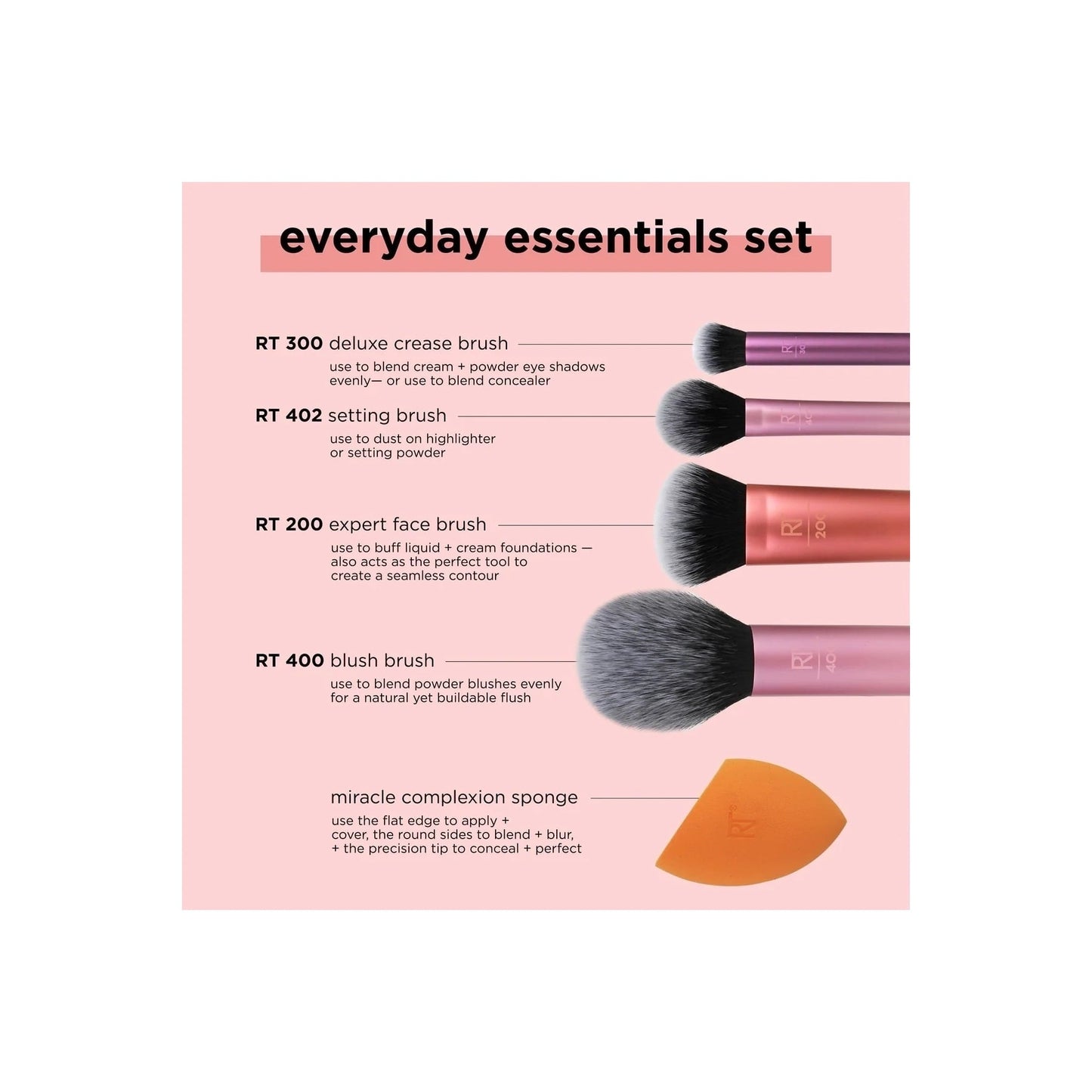 Real Techniques Everyday Essentials + Sponge Kit 6pc