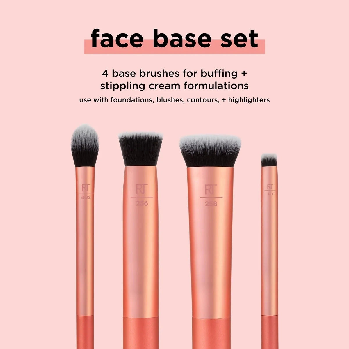 Real Techniques Face Base Makeup Brush Kit, 4 Piece Set