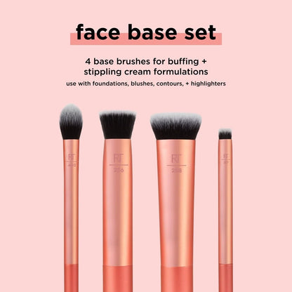 Real Techniques Face Base Makeup Brush Kit, 4 Piece Set