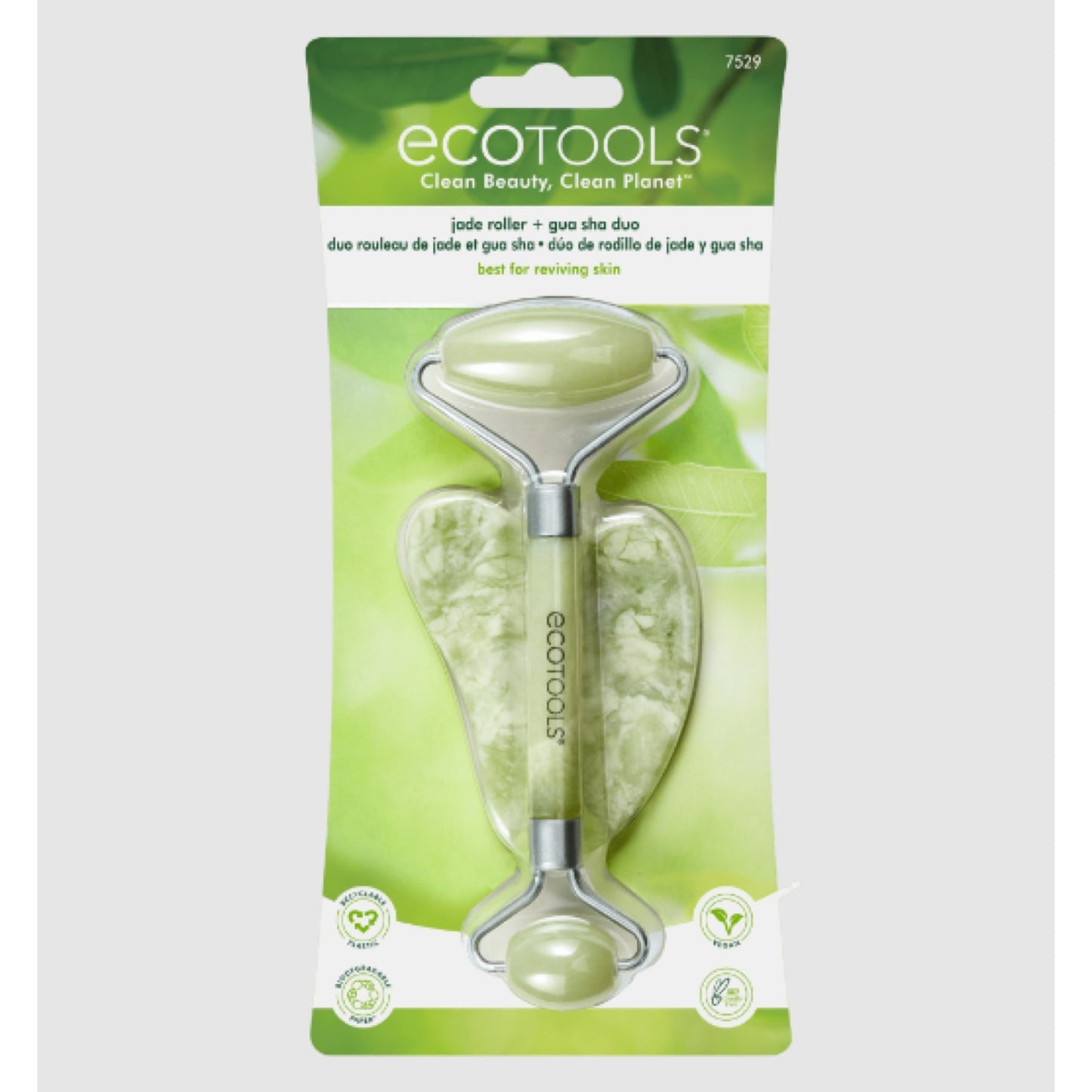 EcoTools Jade Facial Roller and Gua Sha Stone Set 2pc