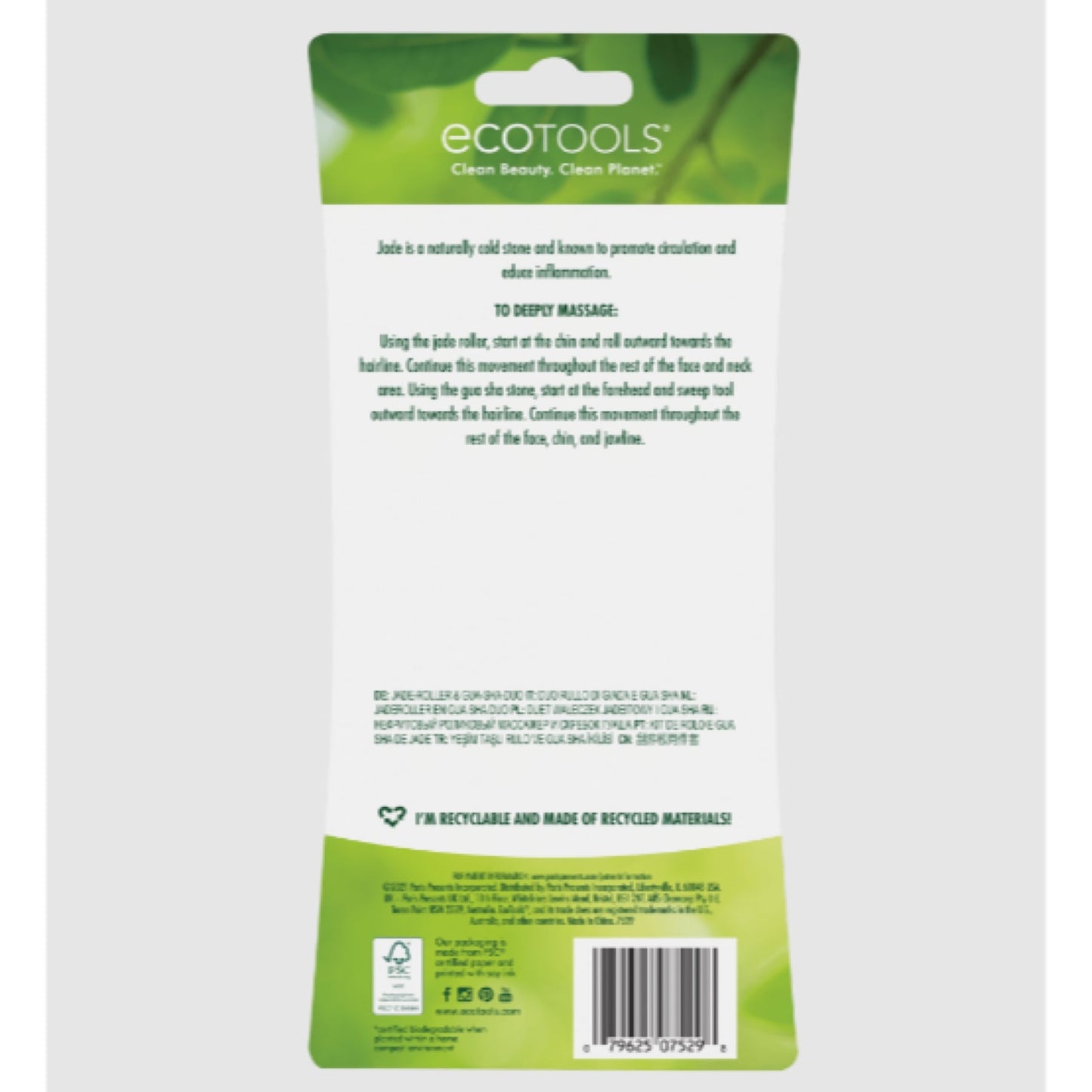 EcoTools Jade Facial Roller and Gua Sha Stone Set 2pc