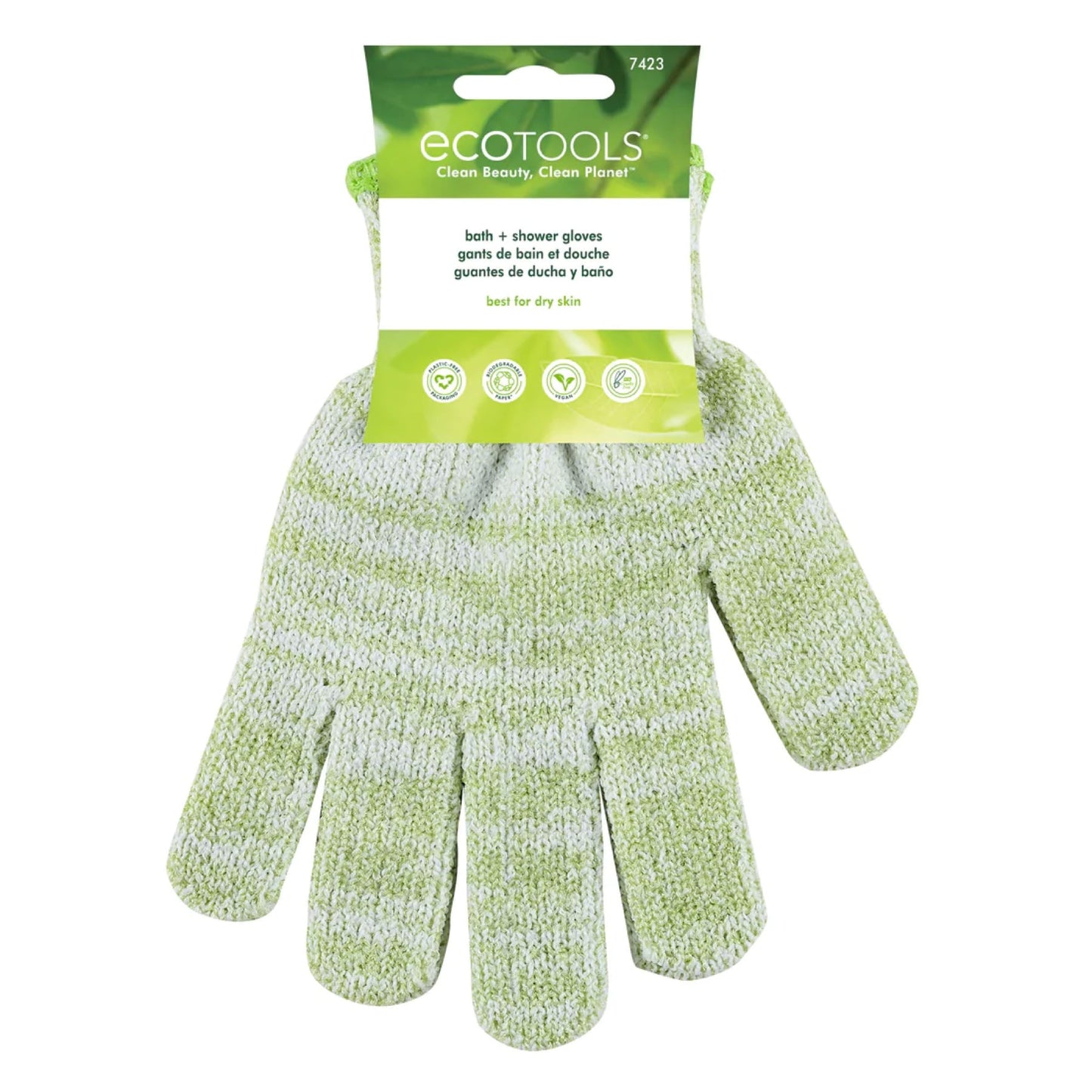 EcoTools Recycled Exfoliating Bath & Shower Gloves Green 1 Pair