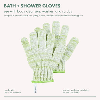 EcoTools Recycled Exfoliating Bath & Shower Gloves Green 1 Pair