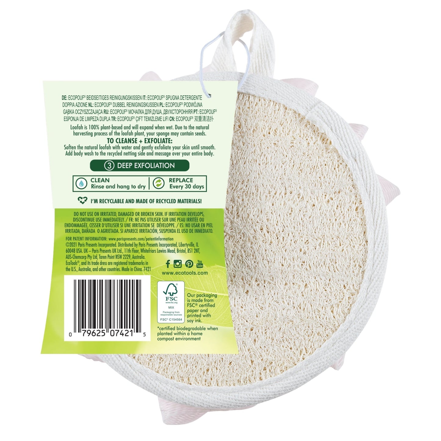 EcoTools Body Puff Dual Cleansing Pad Pink