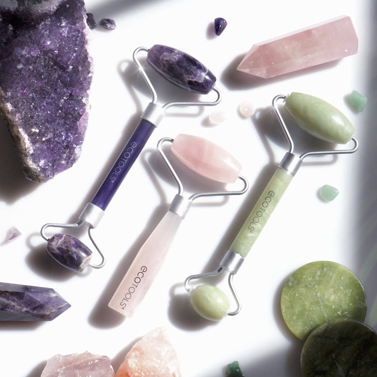 EcoTools Mini Rose Quartz Facial Roller 1pc