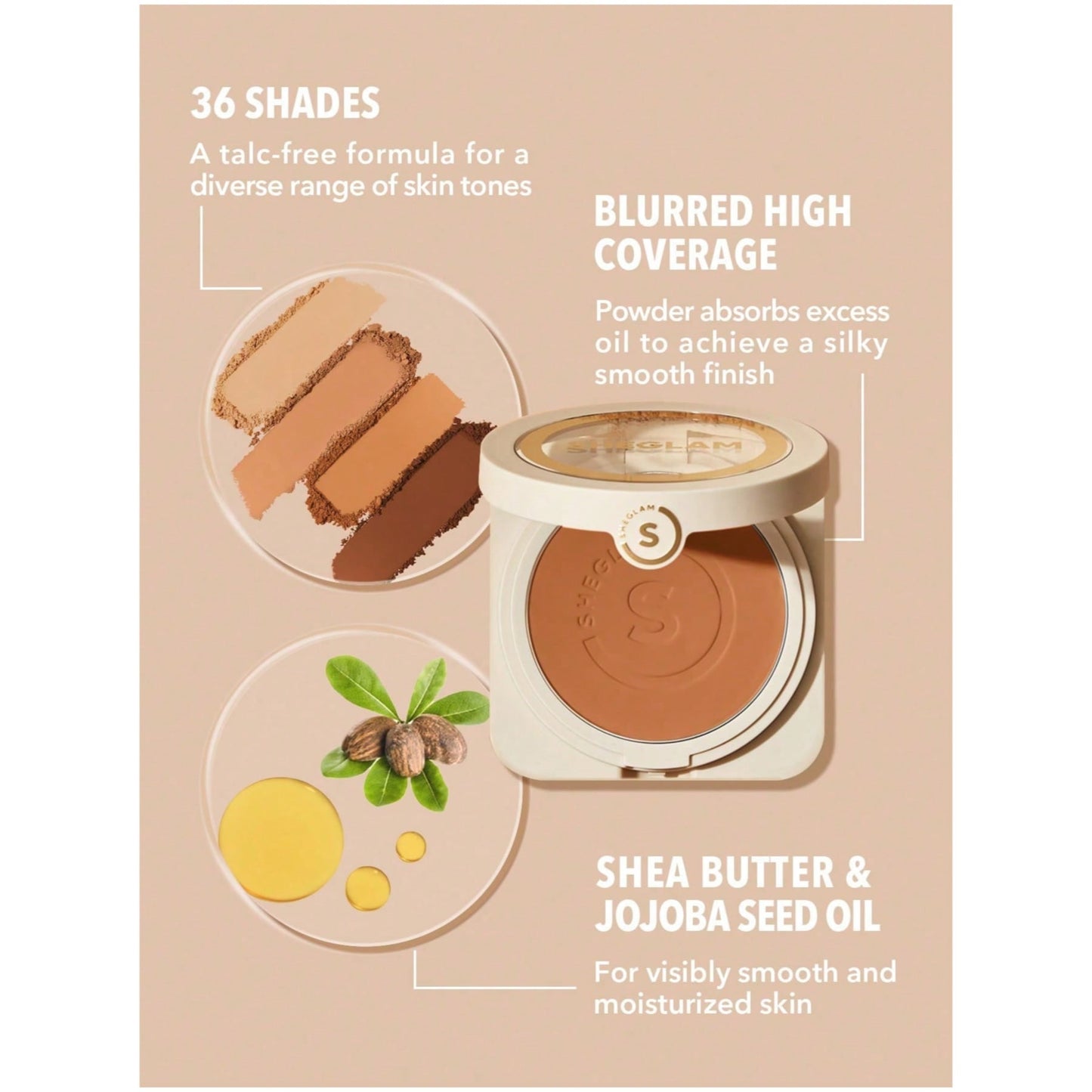 Sheglam High Coverage Powder Foundation 11g
