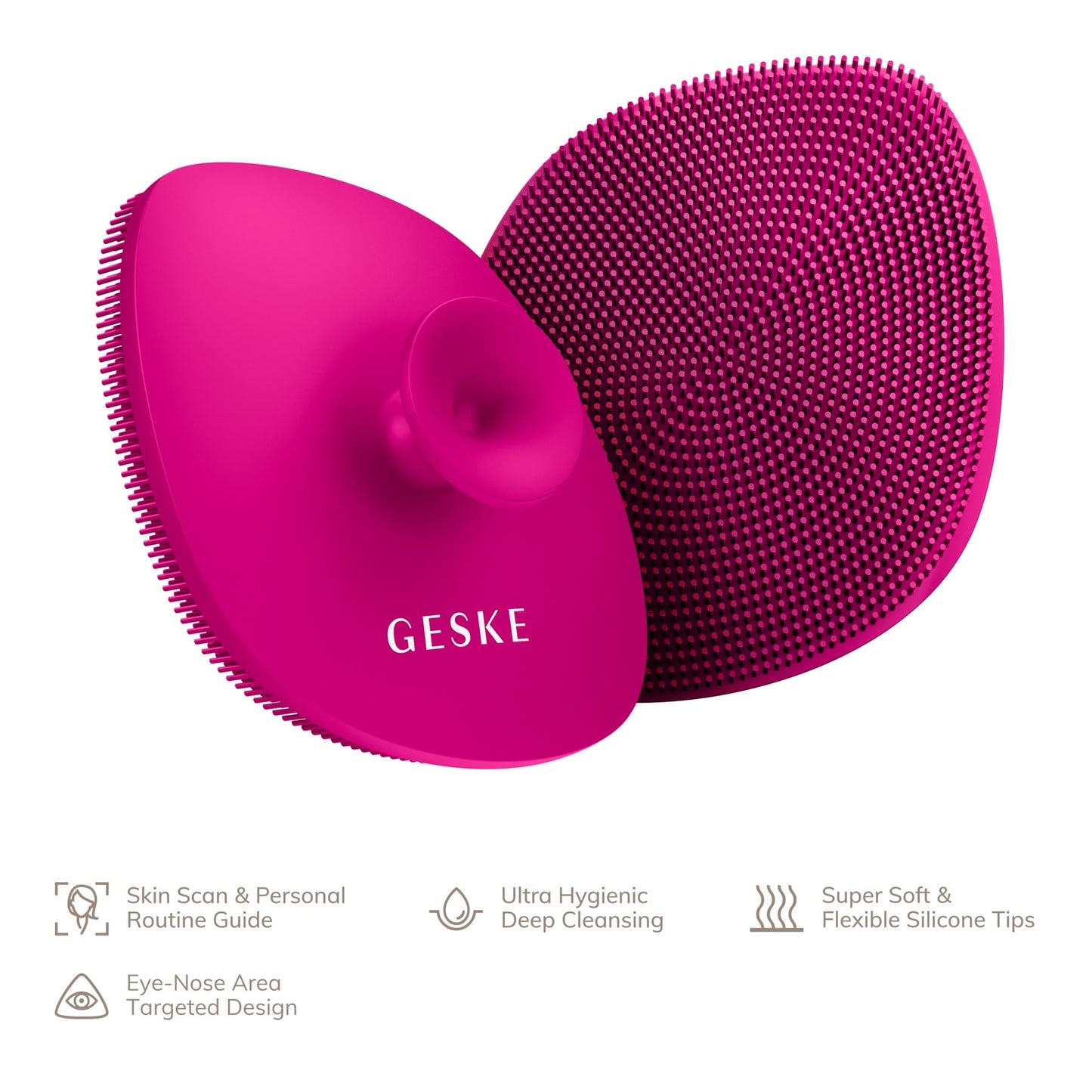 Geske Facial Brush 4-in-1 Soft Silicone Magenta