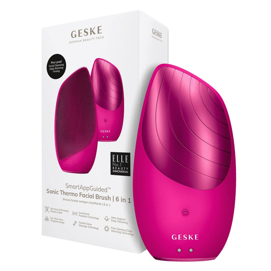 Geske Sonic Thermo Facial Brush 6-in-1 Heated Cleansing Brush Magenta